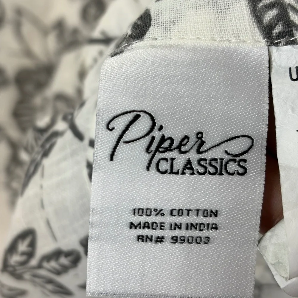 Piper Classics Grey Floral Cotton Ruffled Euro Pillow Shams Set of 2 26x26
